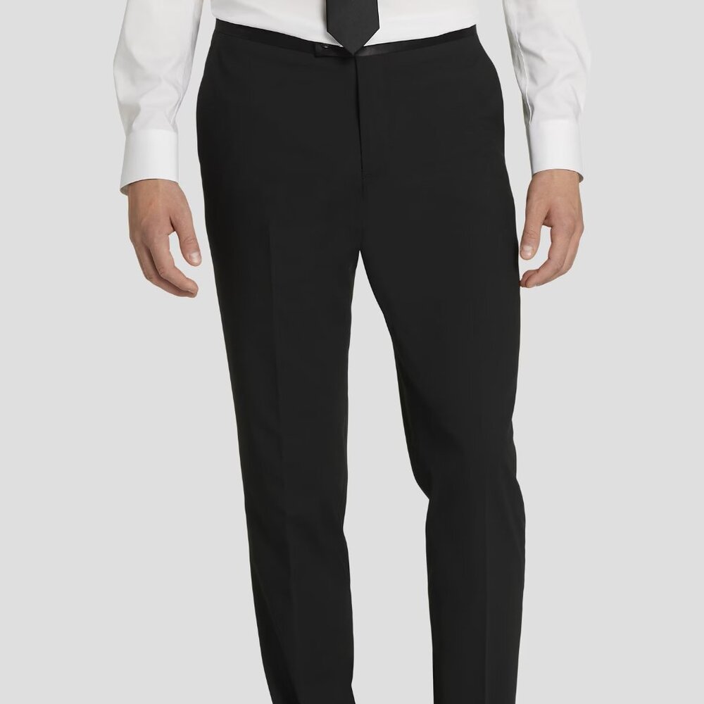 NEW 32W x 30L Tuxedo Pants Egara Skinny Fit Black Satin